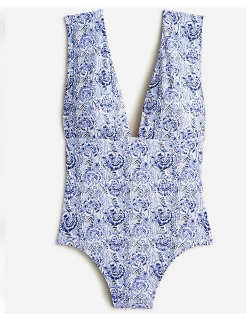 J. Crew Blue and White
Patterned One Piece Swimsuit Size 10